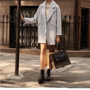 Abercrombie Grey Wool Oversized Coat Size XS